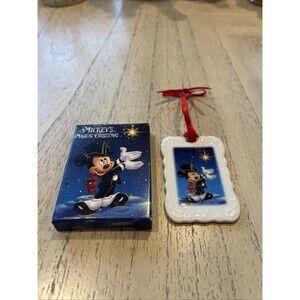 Disney Store Mickey's Magical Christmas Porcelain Ornament  2.5" x 1.5”  - NEW